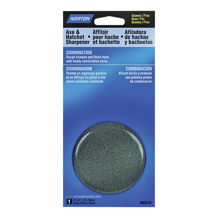 NORTON CLIPPER Norton 85316 Sharpener, 3 in W, 5/8 in Thick, 280 um Grit, Coarse/Fine, Silicone Carbide Abrasive 7660785316